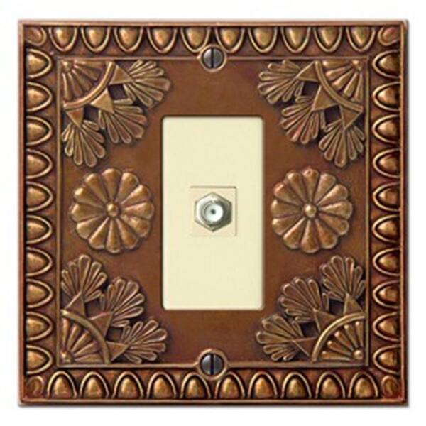 Creative Accents Amiens 1-Gang Copper Video Connector Wall Plate-DISCONTINUED