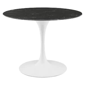 Lippa 40 in. Dining Table in White Black