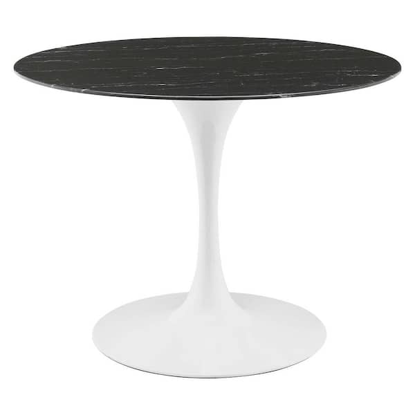 MODWAY Lippa 40 in. Dining Table in White Black