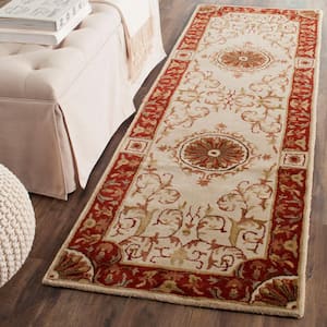 Empire Ivory/Red 3 ft. x 8 ft. Border Runner Rug