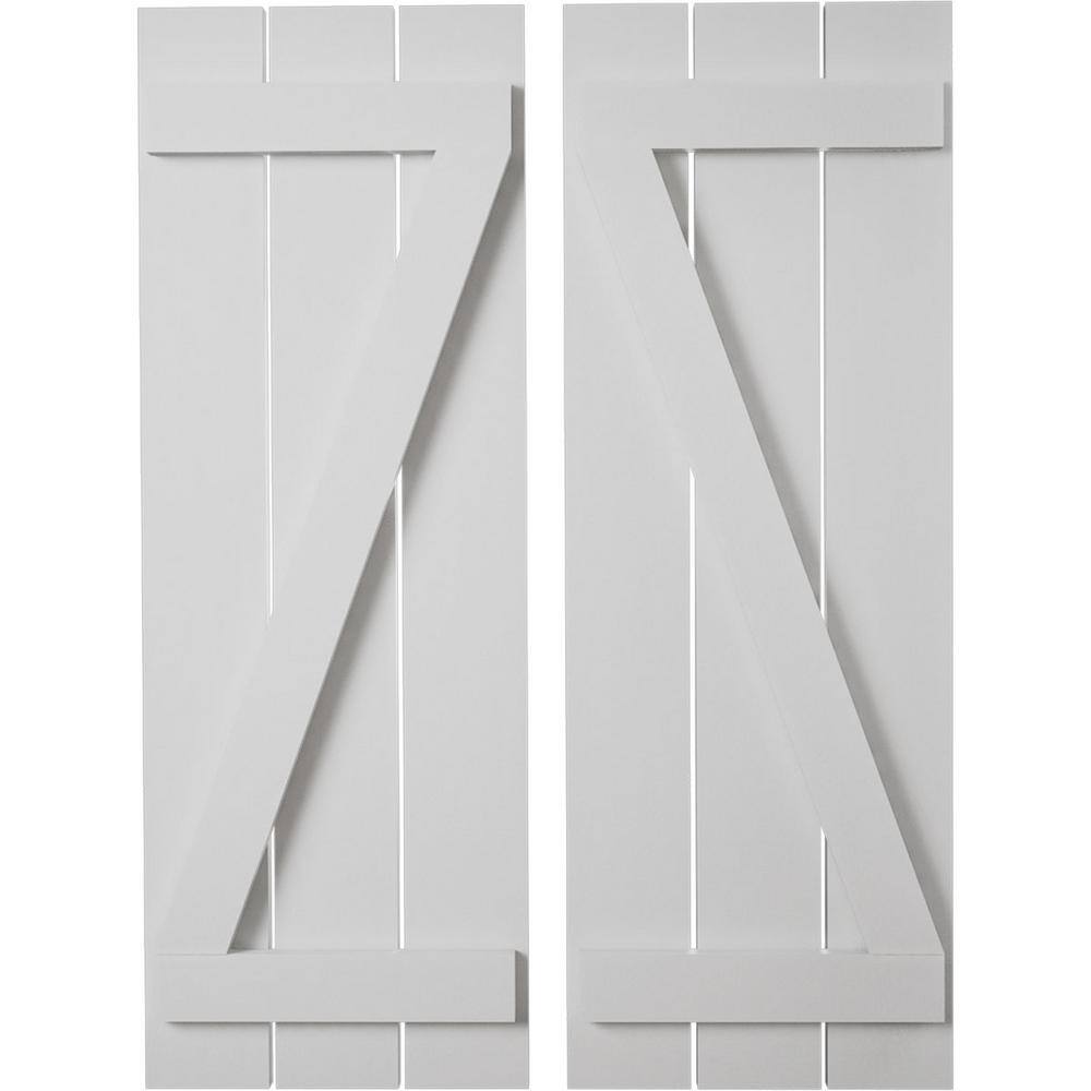 17.5 in. x 68 in. Timberthane Polyurethane 3-Board Spaced Board-n-Batten Smooth Faux Wood Shutters w/Z-Board Pair price history on PriceWatchPro