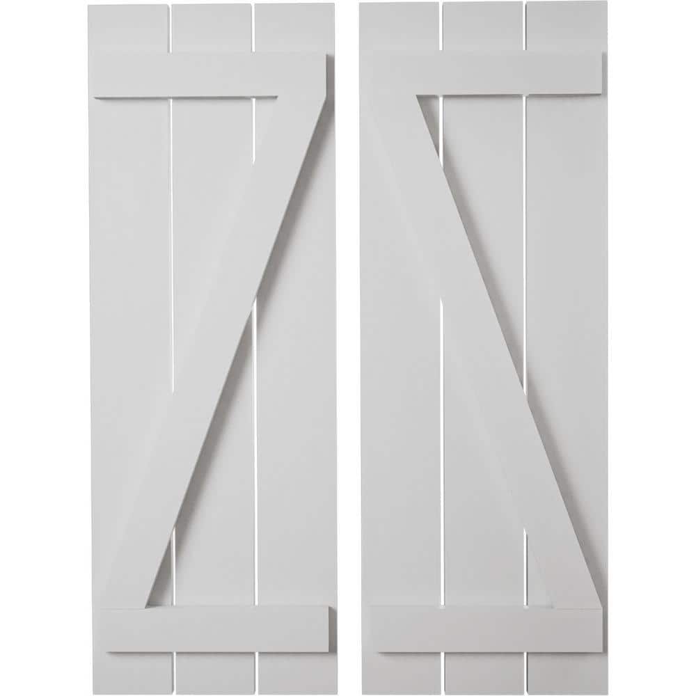 17.5 in. x 82 in. Timberthane Polyurethane 3-Board Spaced Board-n-Batten Smooth Faux Wood Shutters w/Z-Board Pair price history on PriceWatchPro
