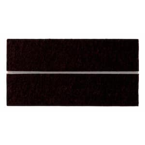 1 in. x 4 in Brown Rectangle Felt Pads (12-Pack)