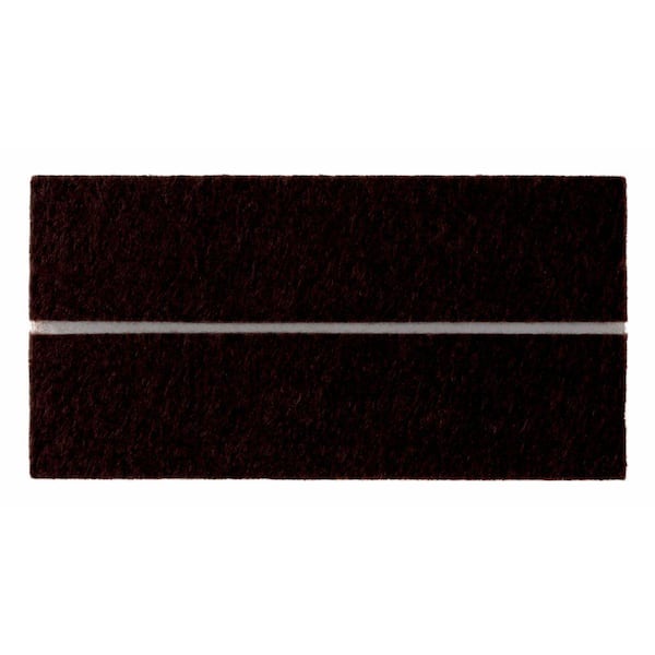 Scotch 1 in. x 4 in Brown Rectangle Felt Pads (12-Pack)