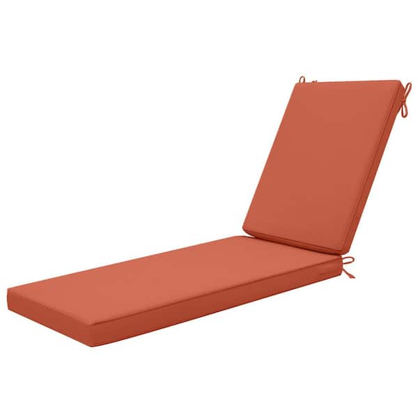 Unbranded 74 in. x 23 in. Waterproof Outdoor Chaise Lounge Cushion for Patio Furniture in Rust (Set of 1)