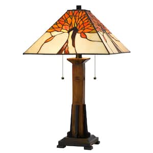 23 in. Dark Bronze Resin Table Lamp with Shade