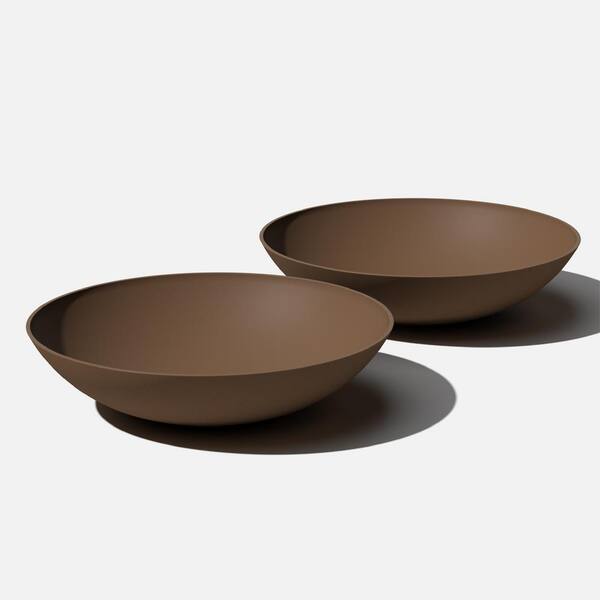 Veradek Lane Bowl 32 in. Espresso Plastic Round Planter (2-Pack)