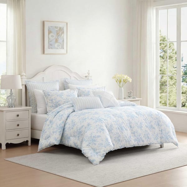 美品✨セオリー CRUSHED SATIN ブルゾン お家洗い可 ネイビー S Laura Ashley Annalise Floral 7-Piece Light Blue Cotton King