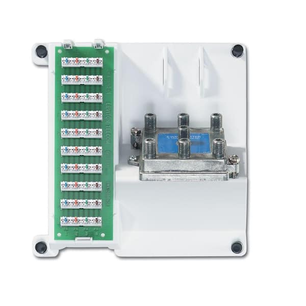 Leviton Compact Series Telephone and 6-Way Video Cabling Panel-DISCONTINUED