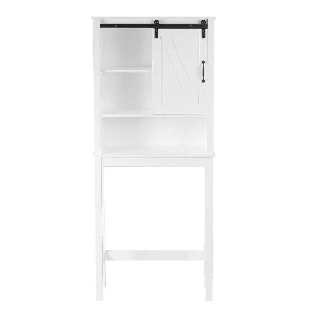 White MDF Over-the-Toilet Space Saver Cabinet with Adjustable Shelving
