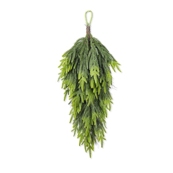 31.5 in. Greenery PE Dripping Artificial Christmas Swag Teardrop