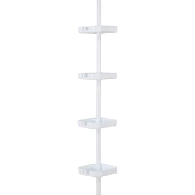 Bath Bliss Deluxe Flex Adjustable Shower Caddy in White 10090-WHT - The  Home Depot