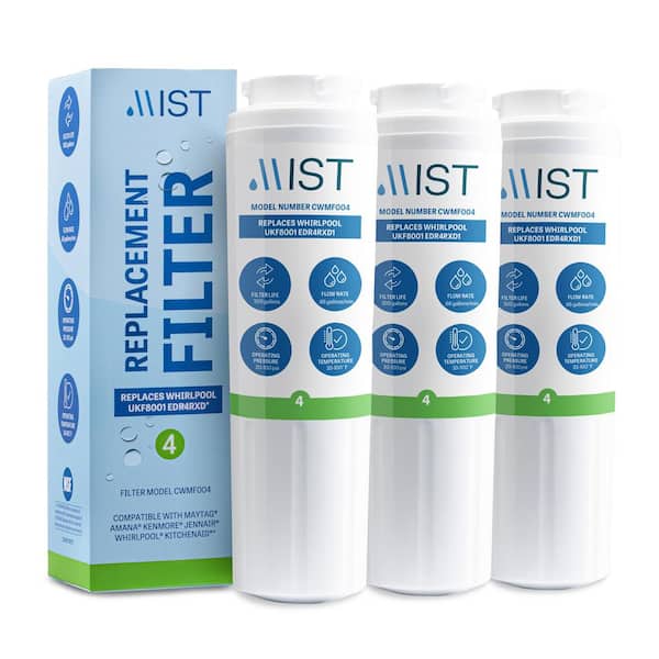 Mist UKF8001 Compatible with Maytag Whirlpool 4396395 EDR4RXD1, Filter 4, Kenmore 46-9005, Refrigerator Water Filter (3-Pack)