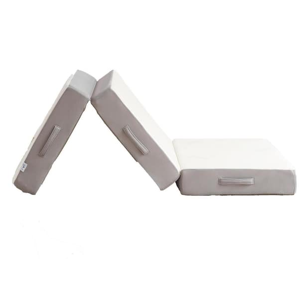 Angel Sar Twin 75 in. x 38 in. Soft Foam 6 in. Tri-Fold Folding Mattress with Breathable for Camping and Road