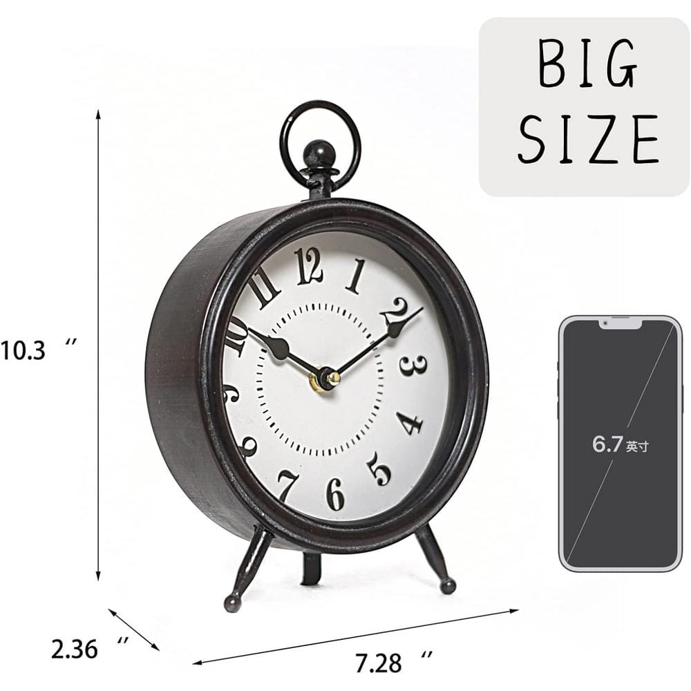 Alcott Hill® Digital Metal Mechanical Tabletop Clock in Black