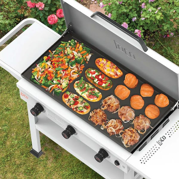LOCO - 36 in. 3-Burner Classic SmartTemp Propane Flat Top Grill/Griddle in Chalk Finish