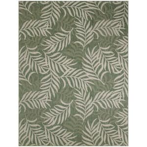 Garden Oasis Green Ivory 9 ft. x 12 ft. Nature-inspired Contemporary Area Rug