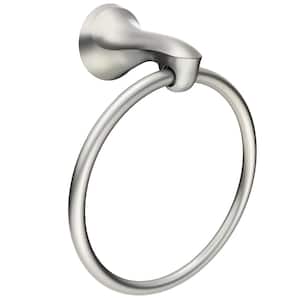 Darcy Towel Ring with Press and Mark in Brushed Nickel