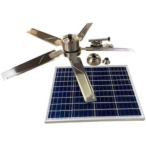 Outdoor Solar-Powered 52 in. 3-Speed Ceiling Fan in Bronze Colored Steel
