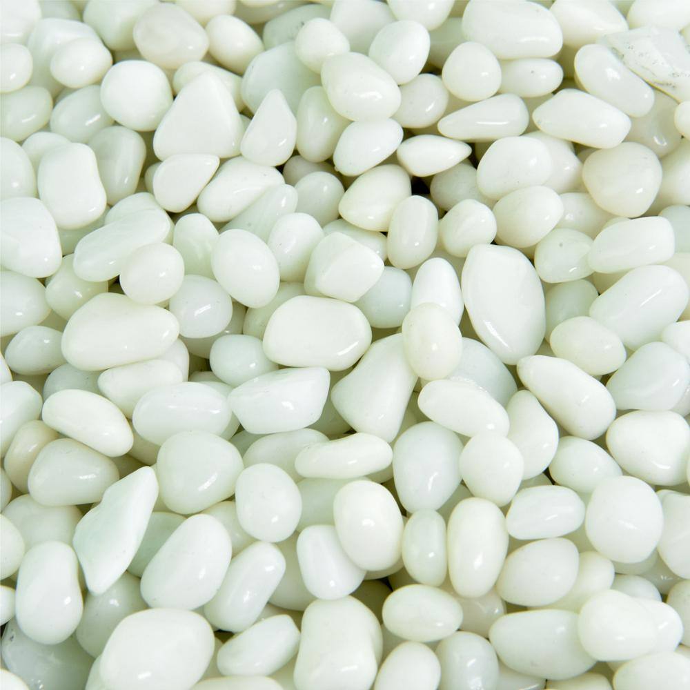Snow White Decorative Fire Glass Dots, 10 lbs