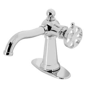 Belknap Single-Handle Single Hole Bathroom Faucet with Push Pop-Up and Deck Plate in Polished Chrome