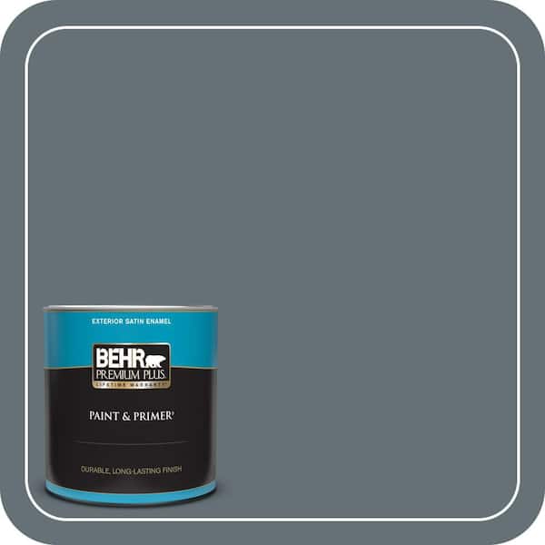 BEHR PREMIUM PLUS 1 qt. #740F-5 Myth Satin Enamel Exterior Paint & Primer