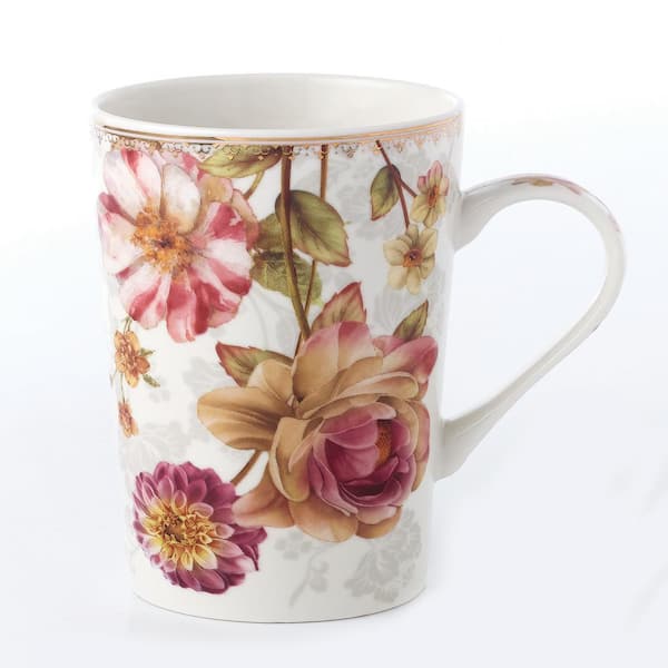 Trendy cups. Beautiful tea and coffee mugs, color patterned