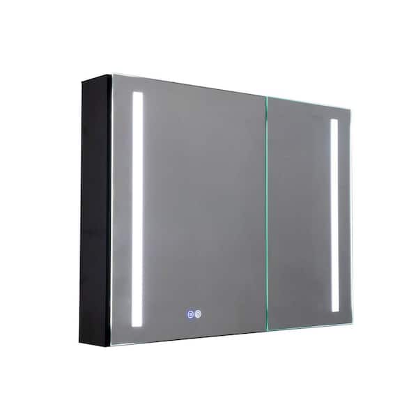 Miscool Anky 34 in. W x 26 in. H Rectangular Medicine Cabinet with Mirror, Temperature Adjustable, Memory Touch Switch