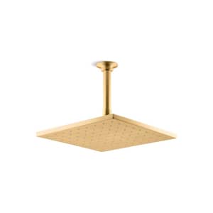 1-Spray Patterns with 2.5 GPM 10 in. Ceiling Mount Fixed Shower Head in Vibrant Brushed Moderne Brass