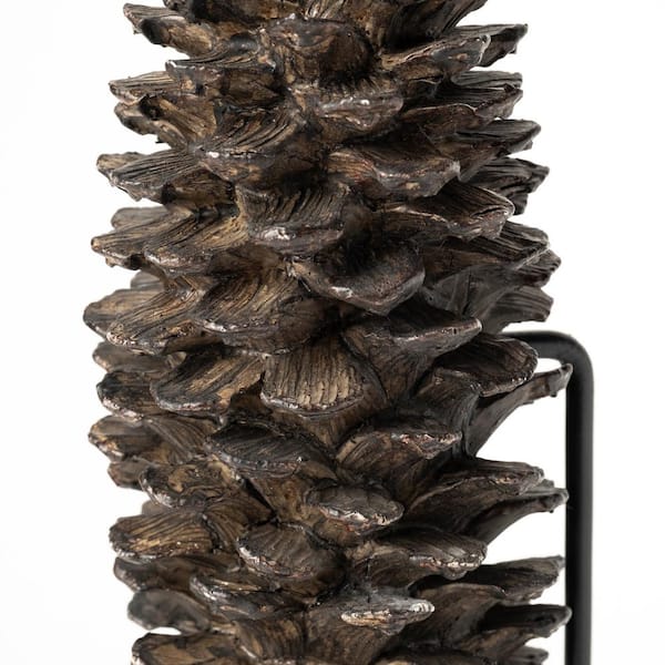 Pinterra (Small) 11 in. H Brown Resin Pinecone Replica