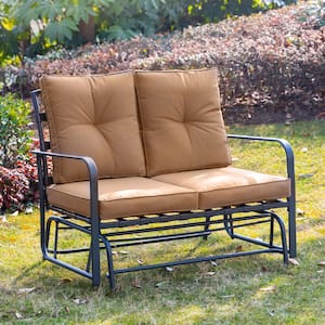 living accents jefferson 2 black steel double glider gray