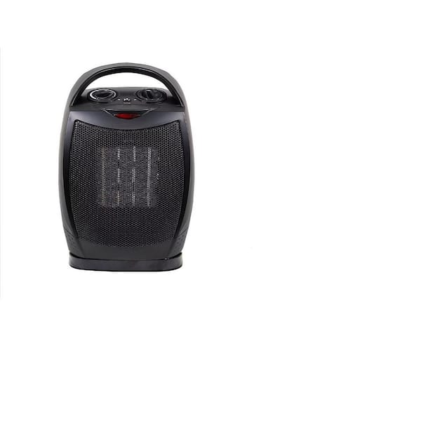 1500-Watt 10.2 in. Black Electric Indoor Tower Convection Ceramic Fan Space Heater with Thermostat With Living Space
