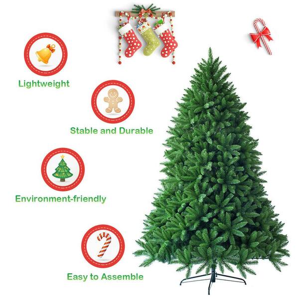 Costway 6 Ft Premium Hinged Dunhill Unlit Artificial Christmas Fir Tree With 1250 Branch Tips Cm22056 The Home Depot