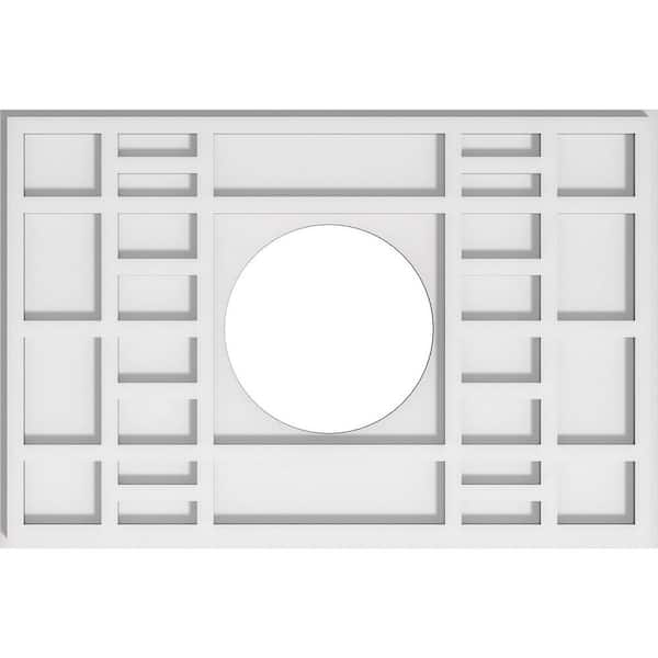 Ekena Millwork 22 in. x 14.62 in. x 1 in. Beaux Architectural Grade PVC Contemporary Ceiling Medallion