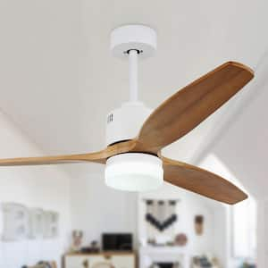 Oaks Aura Novella 52in. LED Indoor Solid Wood Scandi Ceiling Fan With ...