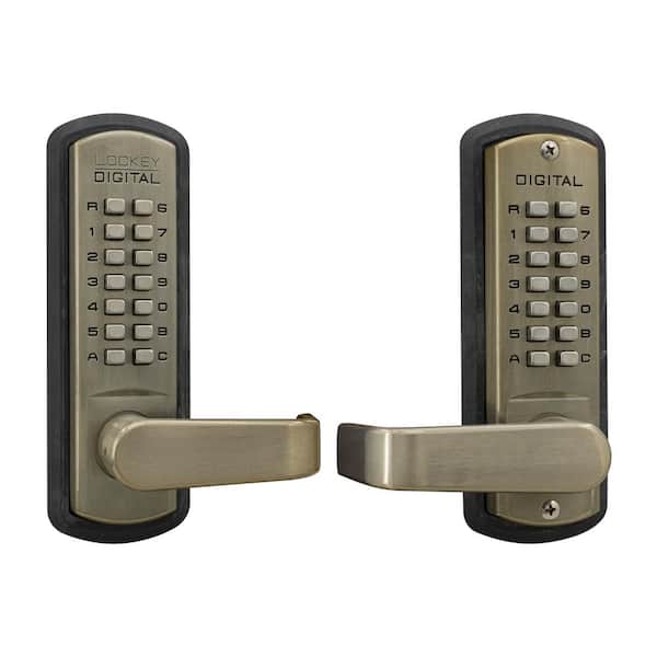 Unbranded 3835 Satin Nickel Double Combination Mechanical Keyless Lever Lock with Passage Function