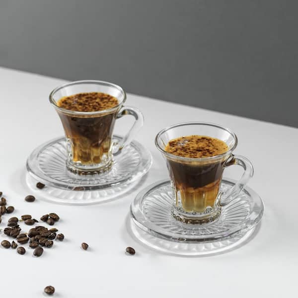 JoyJolt Pila Double Walled Espresso Glass - 3 oz - Set of 2, Clear