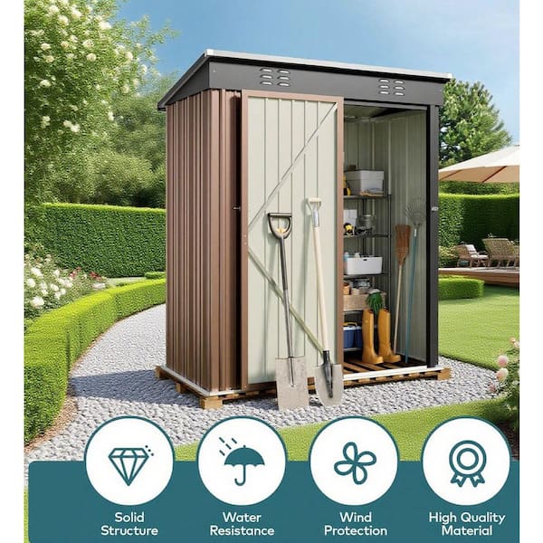 Lofka 5 ft. x 3 ft. (15 sq. ft.) Galvanized Metal Outdoor Storage