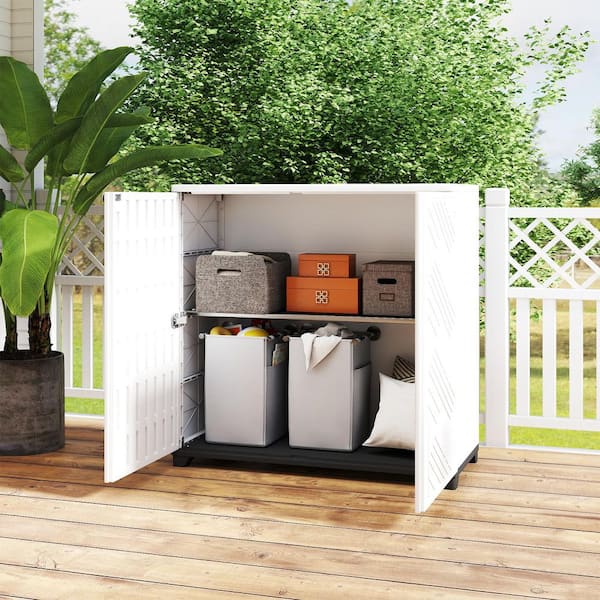 Yardgrace 34.3 in. W x 15 in. D Plastic Resin Outdoor Storage