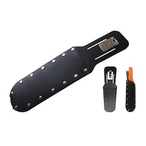 Non-Absorbent Black Plastic Knife Sheath, Stainless Steel Belt Clip Fits 7-3/4 in. x 2-1/8 in. Blade