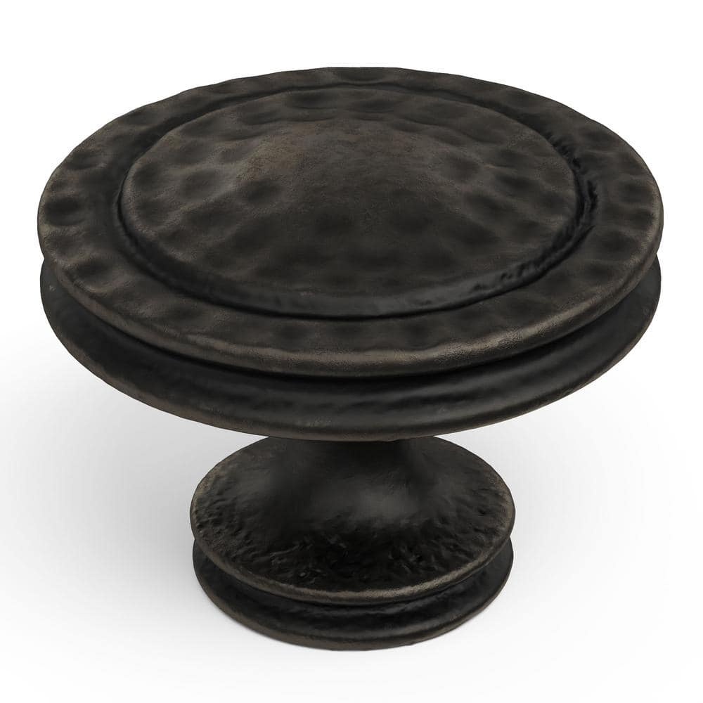 Black Iron Round Mushroom Knob with Matte Finish