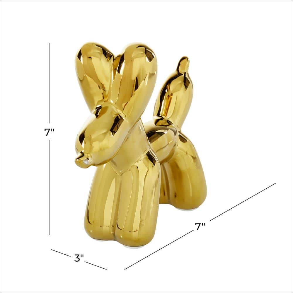 Gold Ceramic Balloon Dog Sculpture for Kids