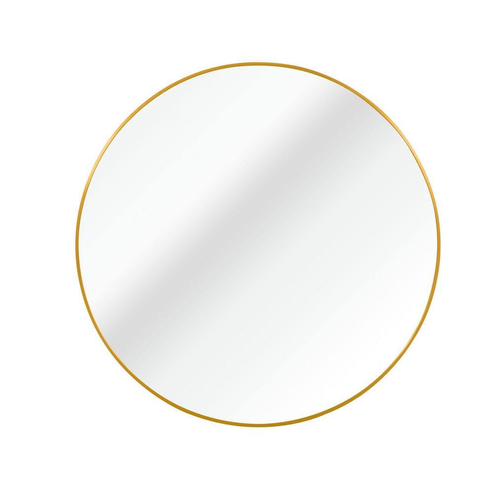 Aurora 24 in. W x 24 in. H Round Gold Aluminum Framed Wall Bathroom Vanity Mirror Modern Decorative Mirror Wall Decor price history on PriceWatchPro