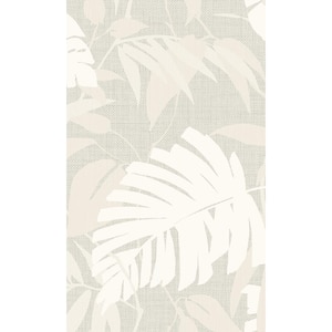 Almond Wisp Palm Leaves Botanical Printed Non-Woven Paper Non-Pasted Textured Wallpaper 60.75 sq. ft.