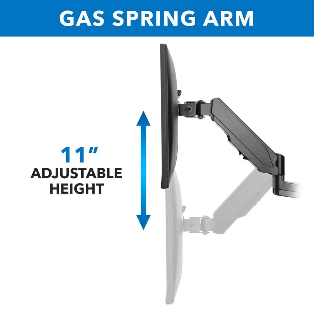 Black Full-Motion Aluminum and Steel Monitor Wall Mount