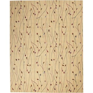 Grafix Cream 8 ft. x 10 ft. Floral Contemporary Area Rug