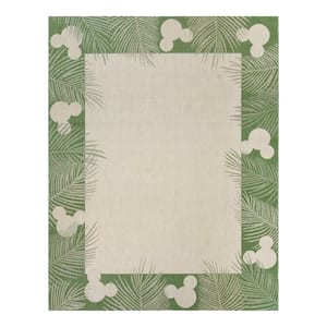 Mickey Mouse Palm 6 ft. x 9 ft. Palm Border Indoor/Outdoor Area Rug