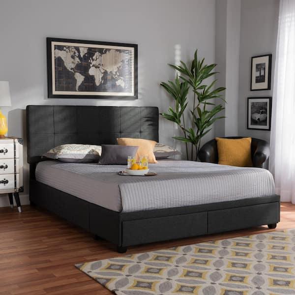 Netti Dark Grey King Storage Bed