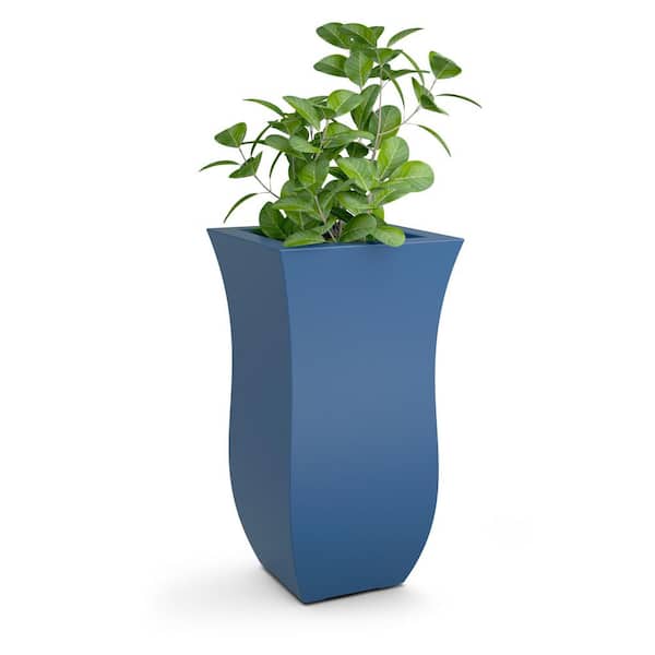 Mayne Valencia 30 in. Tall Neptune Blue Polyethylene Planter