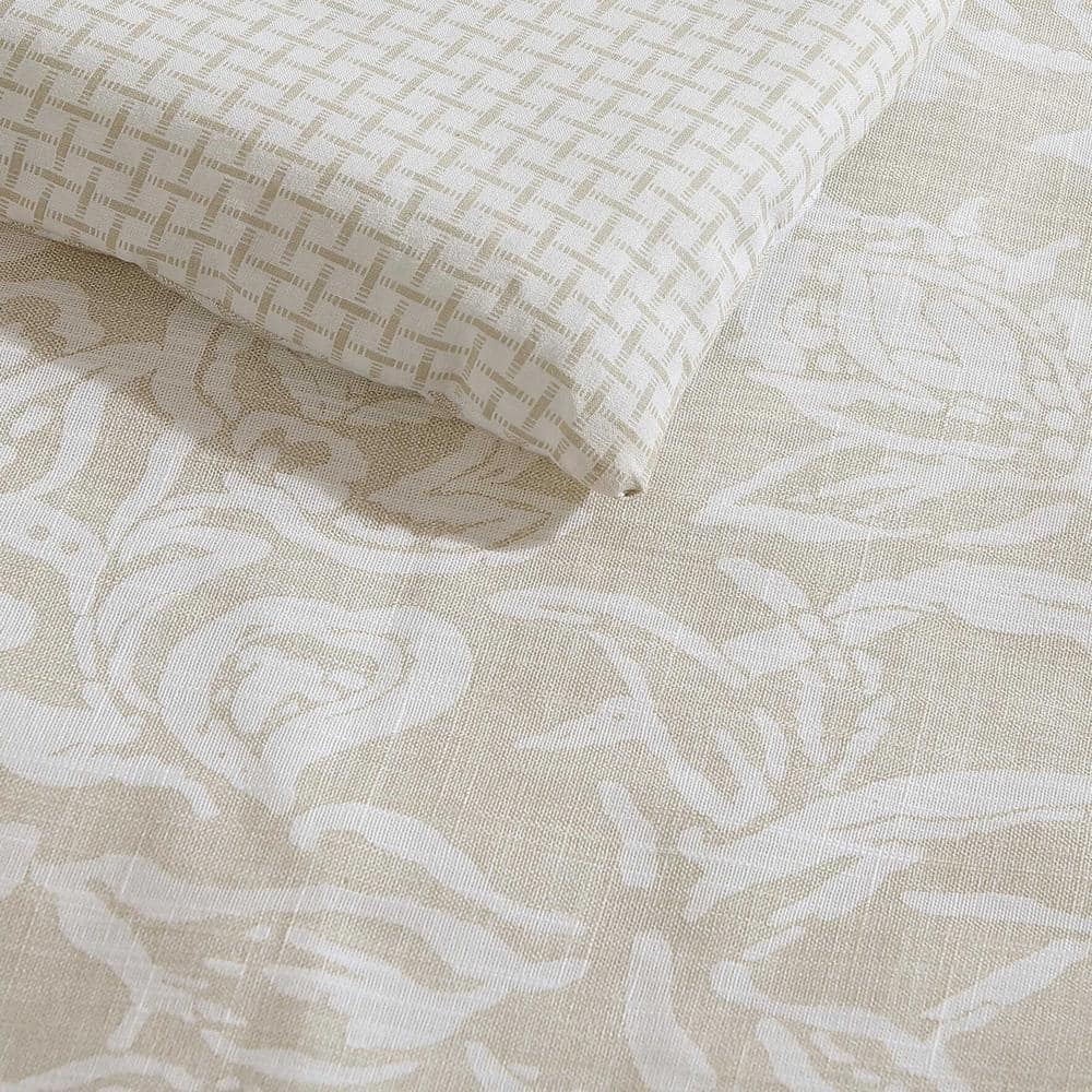 King Tan Cotton Reversible Comforter Set with Shams